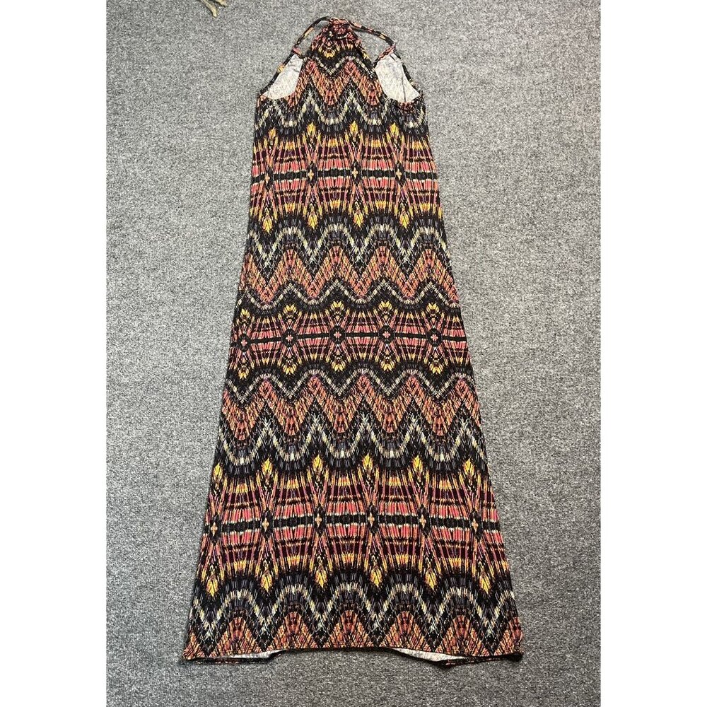 Ella Moss Multicolored Tribal Flowy Boho Long Maxi Dress Sz XS Made in USA - Picture 3 of 7
